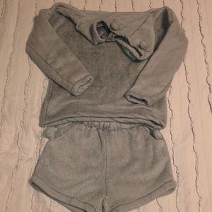 Cat Fleece shorts and hoodie set size M